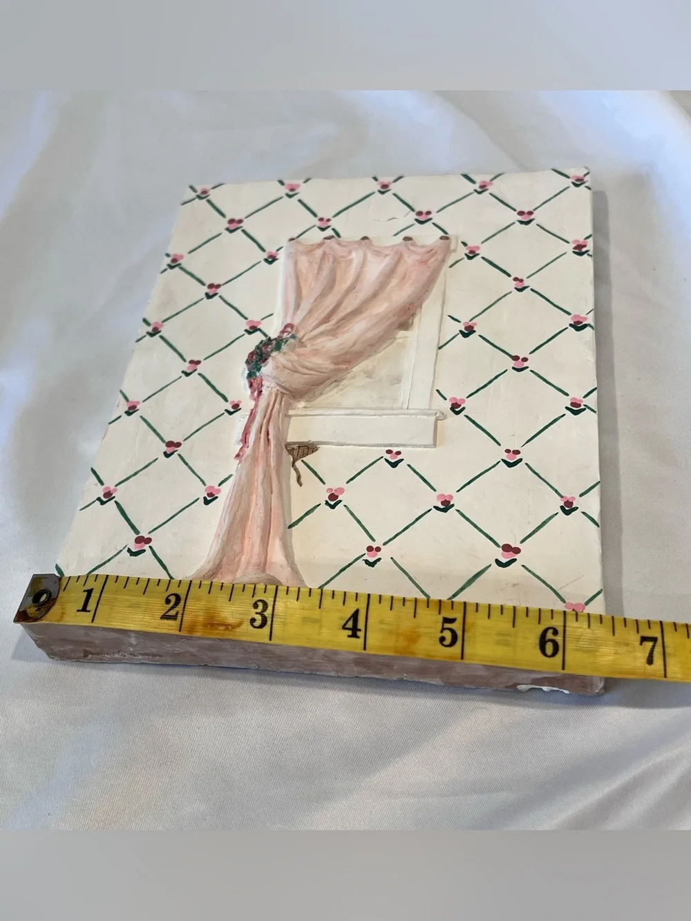 Vintage Summer Breeze Faded Wallpaper Wall Plaque Cottage Decor